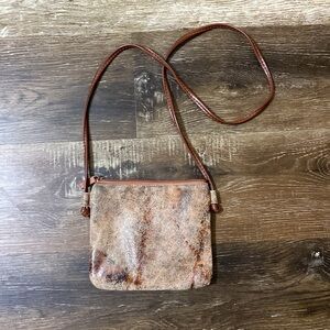 Pinky cow hide crossbody Bag